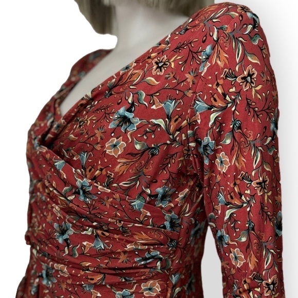 Peruvian Collection Artesinia Dress Handpainted Flowers Twirl Skirt w/ Pockets - Picture 12 of 16